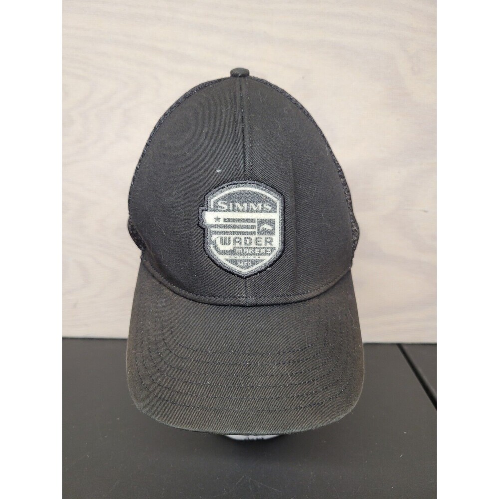 Simms Fishing Hat Cap Snapback Denim Feel Outdoor Core Adjustable Grayish Fading
